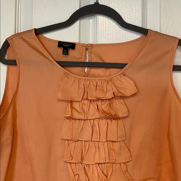 Talbots Peach Ruffle Front Blouse - Picture 3 of 7